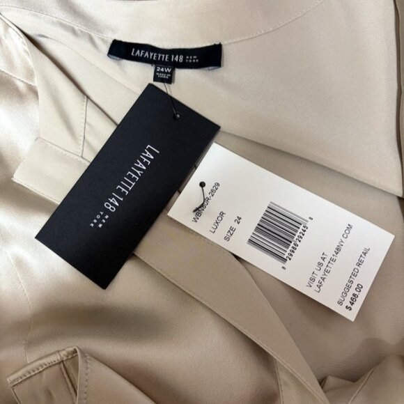 Lafayette 148 New York Womens Luxor Silk Long Sleeve Top Size 24W Quiet Luxury - Picture 10 of 12